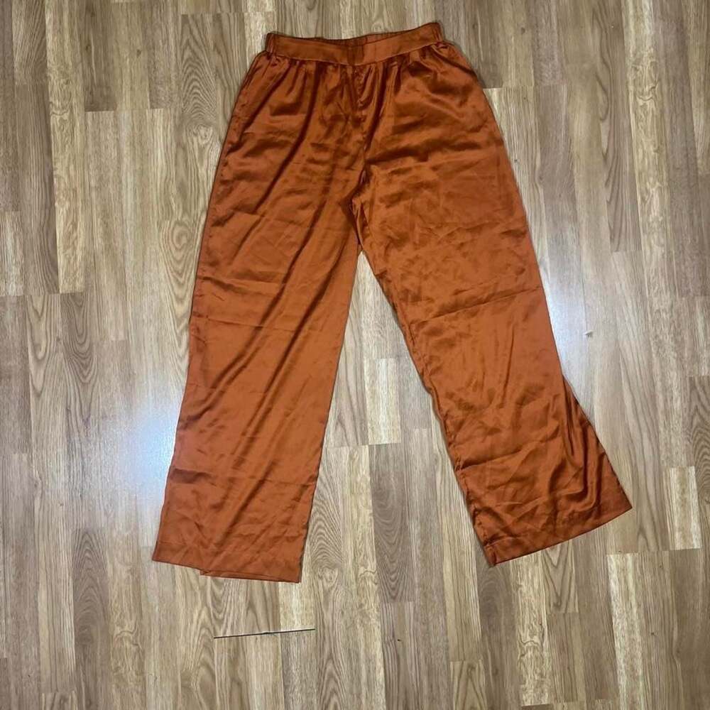 Forever 21 Rust Satin Wide-Leg Pants